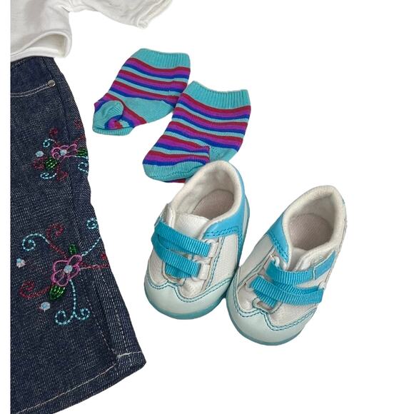 American Girl Today Doll Ready For Fun MEET OUTFIT + Hanger Top Jeans Shoes Coat - Picture 7 of 8